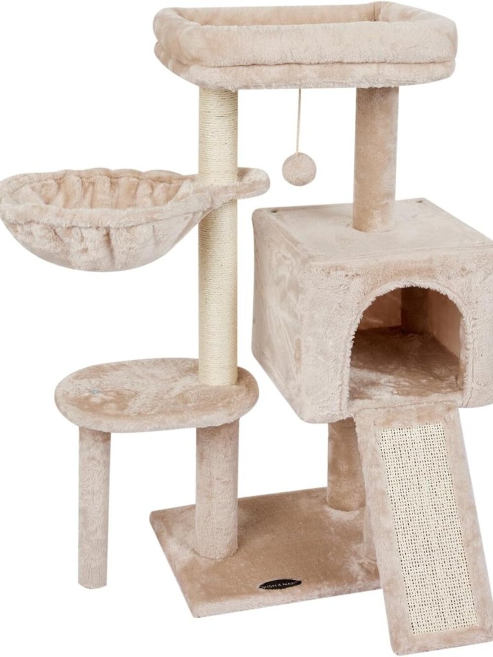 Adorable Cat Tree Tower with Scratching Posts, Hammock & Cozy Condo for Kittens